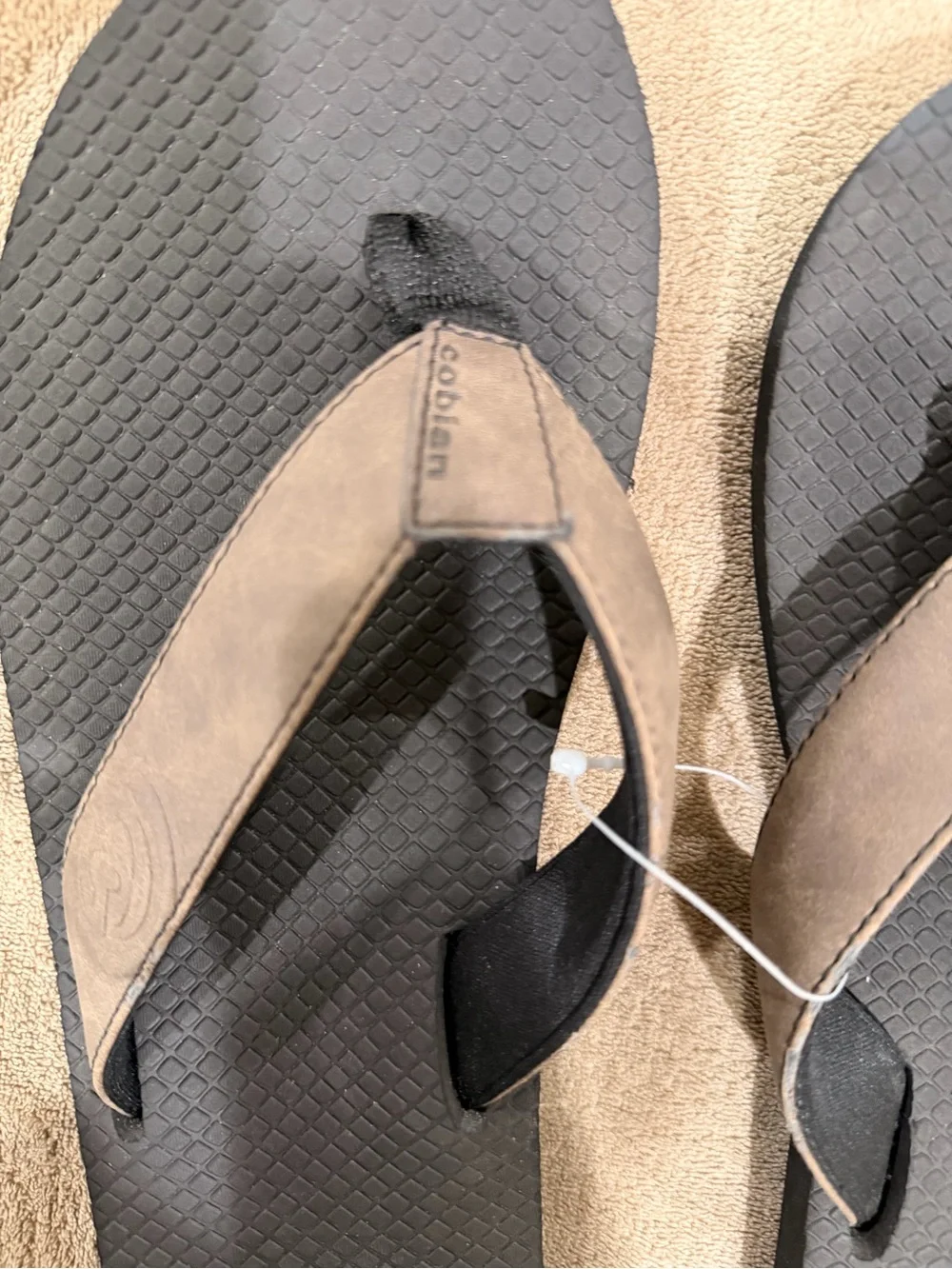 Cobian Men's Black and Brown Flip Flop Sandals